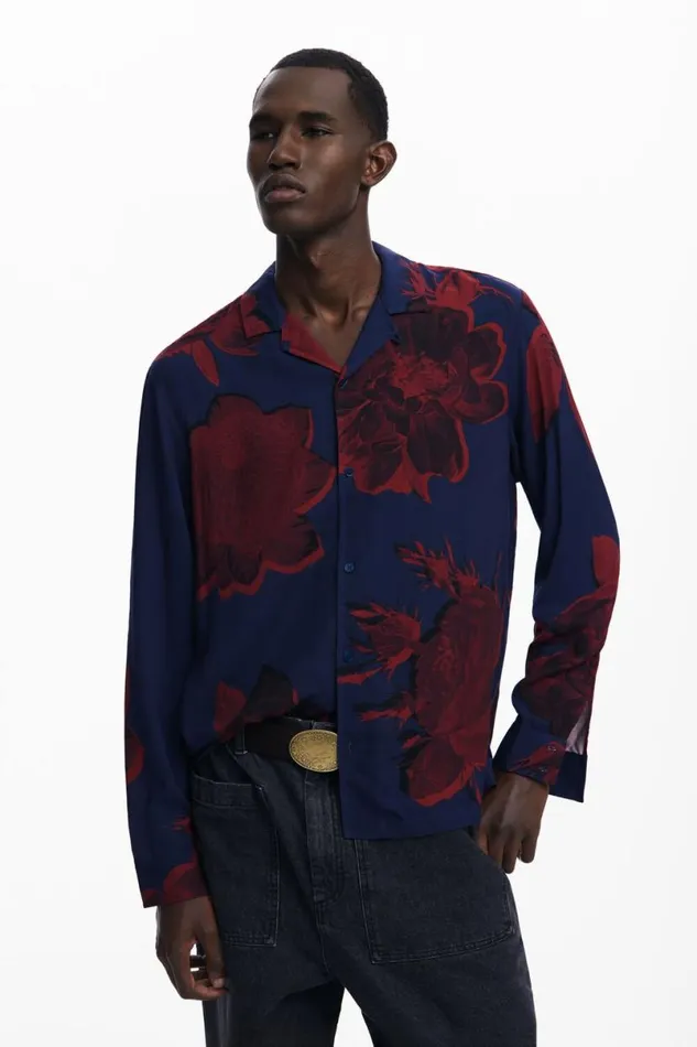 Men Shirts Desigual Dark Floral Shirt