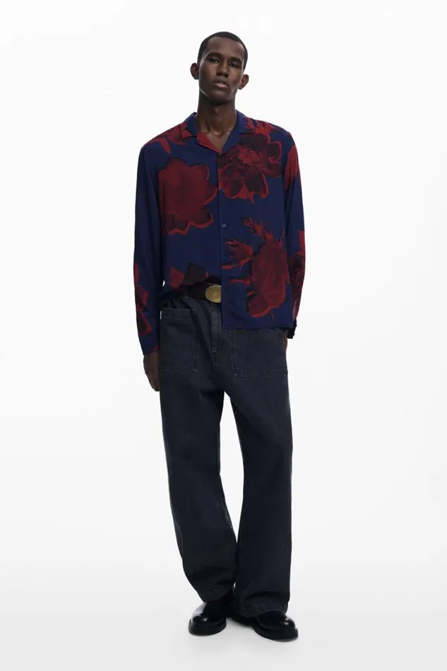 Men Shirts Desigual Dark Floral Shirt