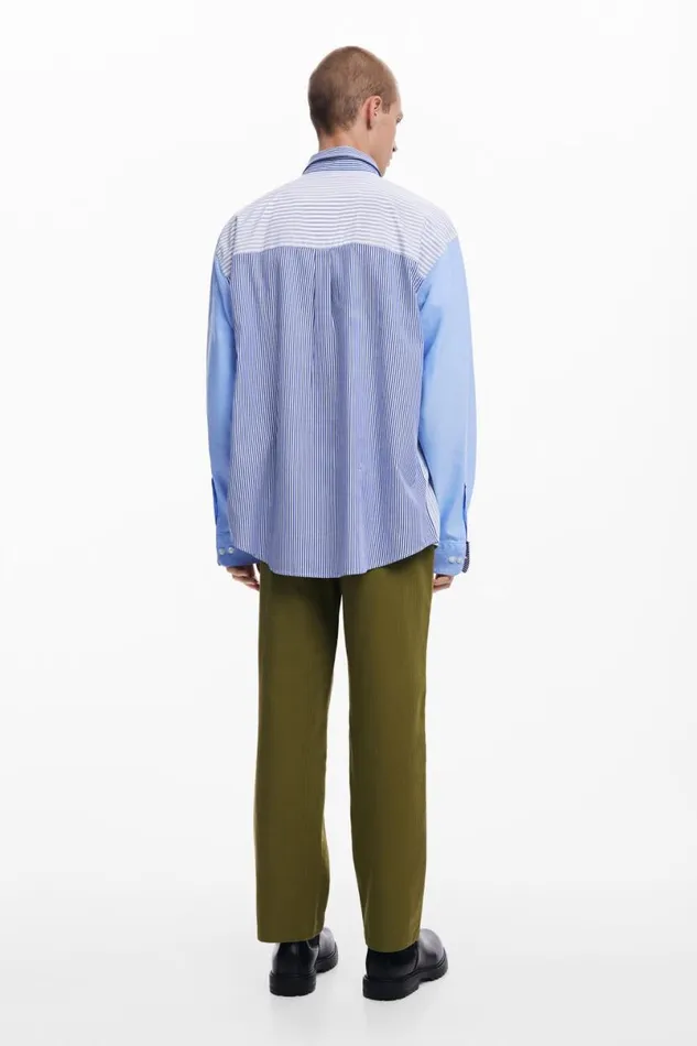 Men Shirts Desigual Patchwork Combined Shirt