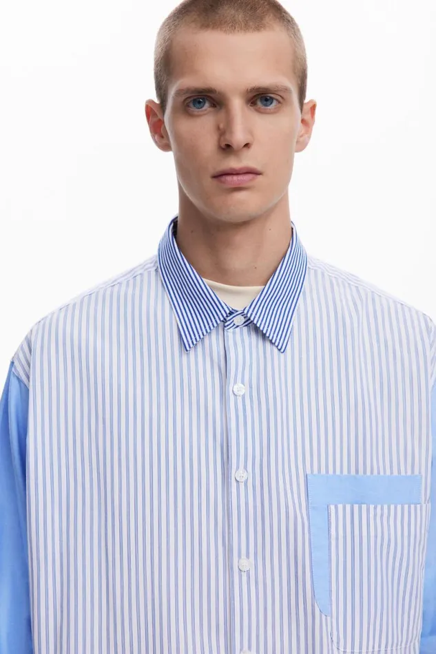 Men Shirts Desigual Patchwork Combined Shirt