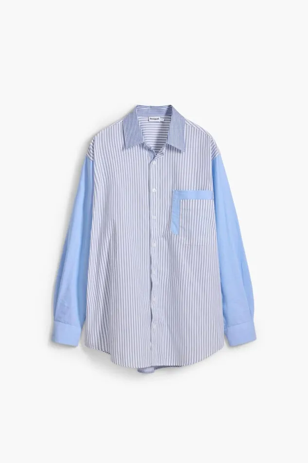 Men Shirts Desigual Patchwork Combined Shirt