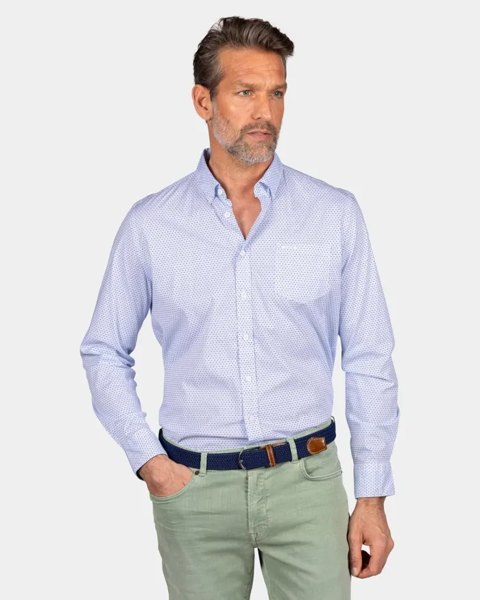 Men Shirts NZA New Zealand Auckland Dotted Lightblue Shirt 8211 Marble Blue