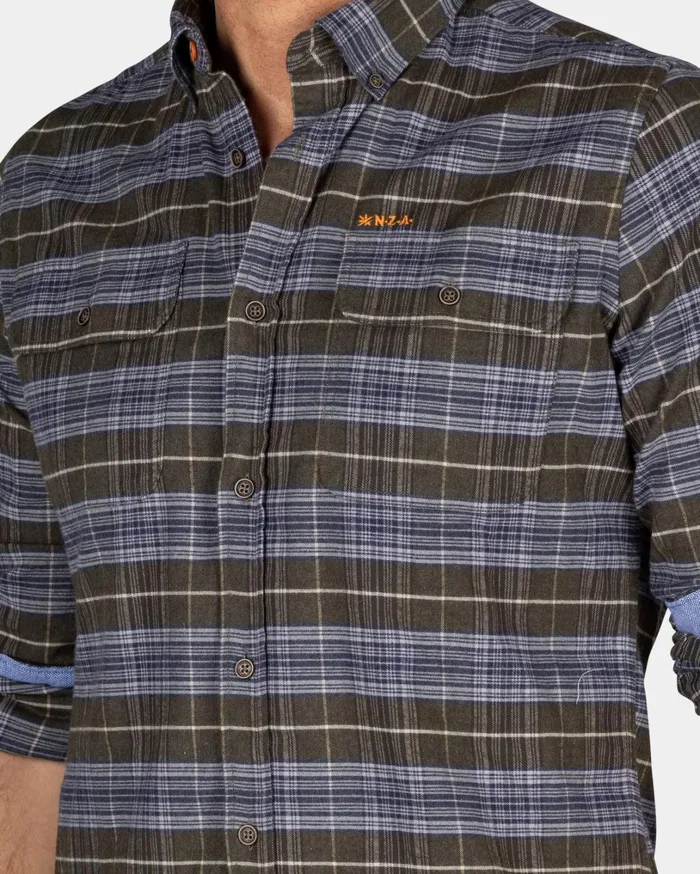 Men Shirts NZA New Zealand Auckland Green Grey Checked Shirt 8211 Quartz Green