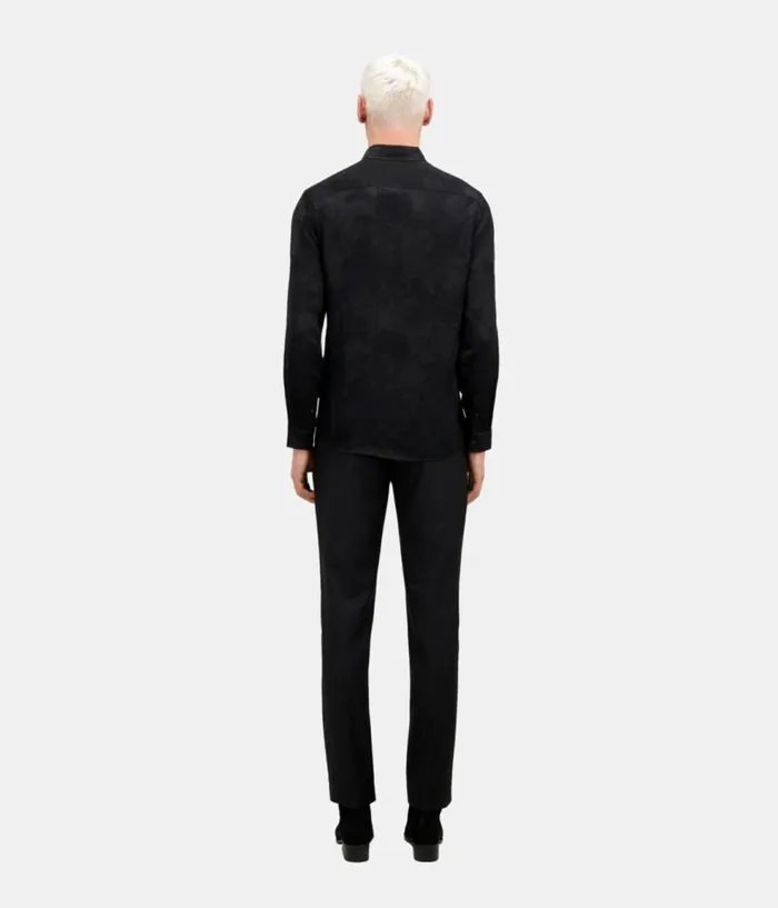 Men Shirts THE KOOPLES Black Floral Jacquard Shirt