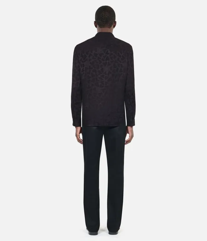 Men Shirts THE KOOPLES Black Jacquard Shirt Men Shirts THE KOOPLES Black Jacquard Shirt