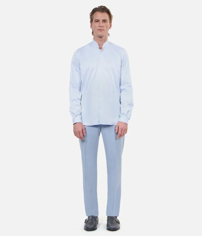 Men Shirts THE KOOPLES Blue Shirt With Officer Collar Men Shirts THE KOOPLES Blue Shirt With Officer Collar