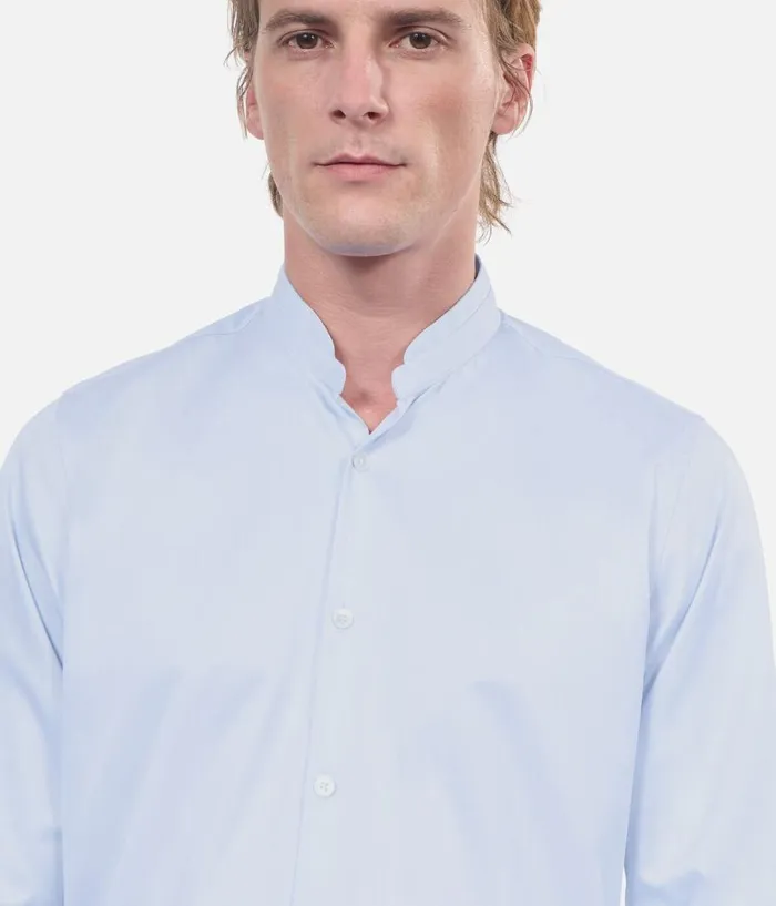 Men Shirts THE KOOPLES Blue Shirt With Officer Collar Men Shirts THE KOOPLES Blue Shirt With Officer Collar