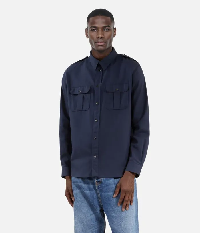 Men Shirts THE KOOPLES Navy Blue Shirt Men Shirts THE KOOPLES Navy Blue Shirt
