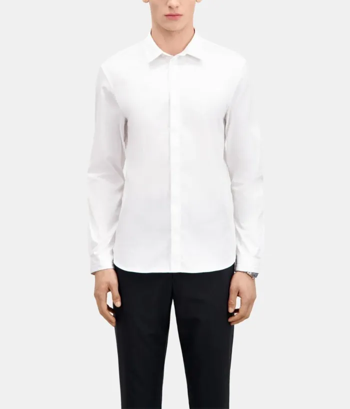 Men Shirts THE KOOPLES Smart Twill White Shirt Men Shirts THE KOOPLES Smart Twill White Shirt
