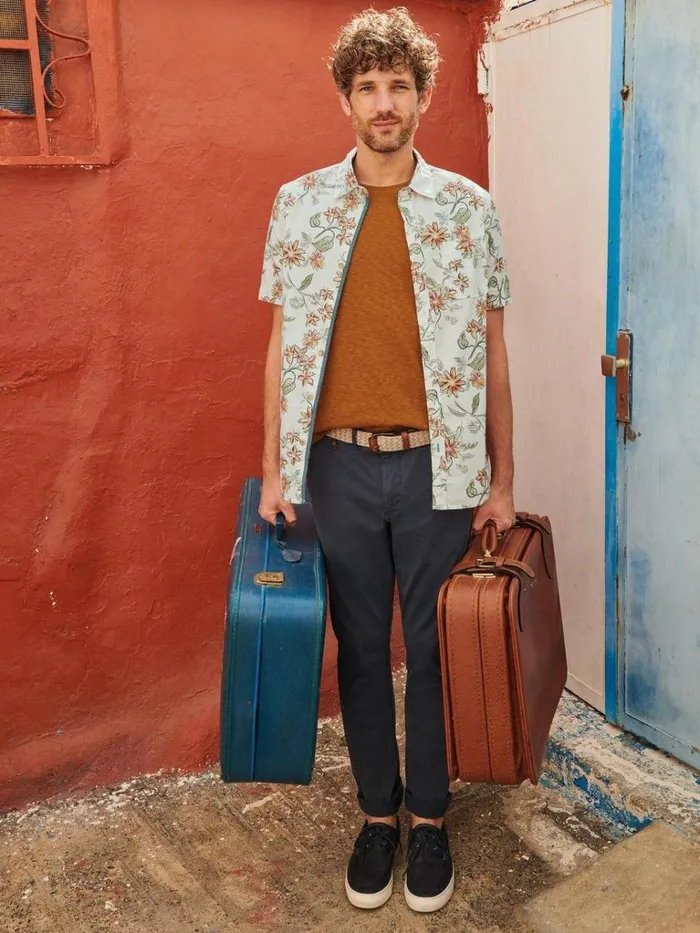 Men SHIRTS White Stuff Floral Printed SS Shirt Natural Print Men SHIRTS White Stuff Floral Printed SS Shirt Natural Print