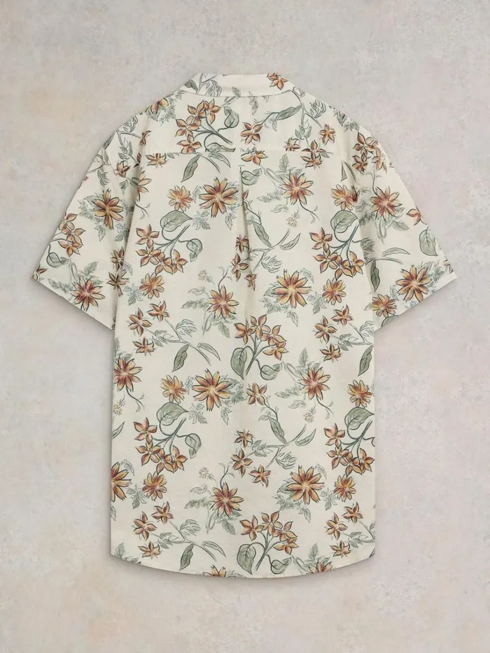 Men SHIRTS White Stuff Floral Printed SS Shirt Natural Print Men SHIRTS White Stuff Floral Printed SS Shirt Natural Print