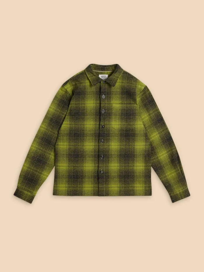 Men SHIRTS White Stuff HIXTON CHECK OVERSHIRT Bright Green