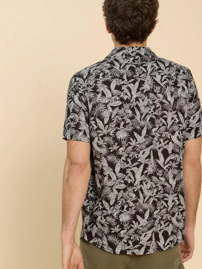 Men SHIRTS White Stuff Monkey Printed Shirt Black Print Men SHIRTS White Stuff Monkey Printed Shirt Black Print
