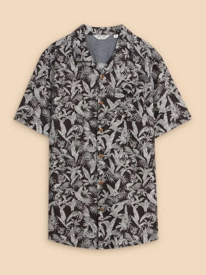 Men SHIRTS White Stuff Monkey Printed Shirt Black Print Men SHIRTS White Stuff Monkey Printed Shirt Black Print