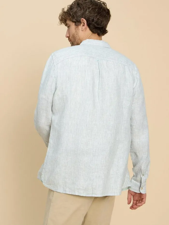 Men SHIRTS White Stuff Pembroke LS Linen Stripe Shirt Blue Multi Men SHIRTS White Stuff Pembroke LS Linen Stripe Shirt Blue Multi