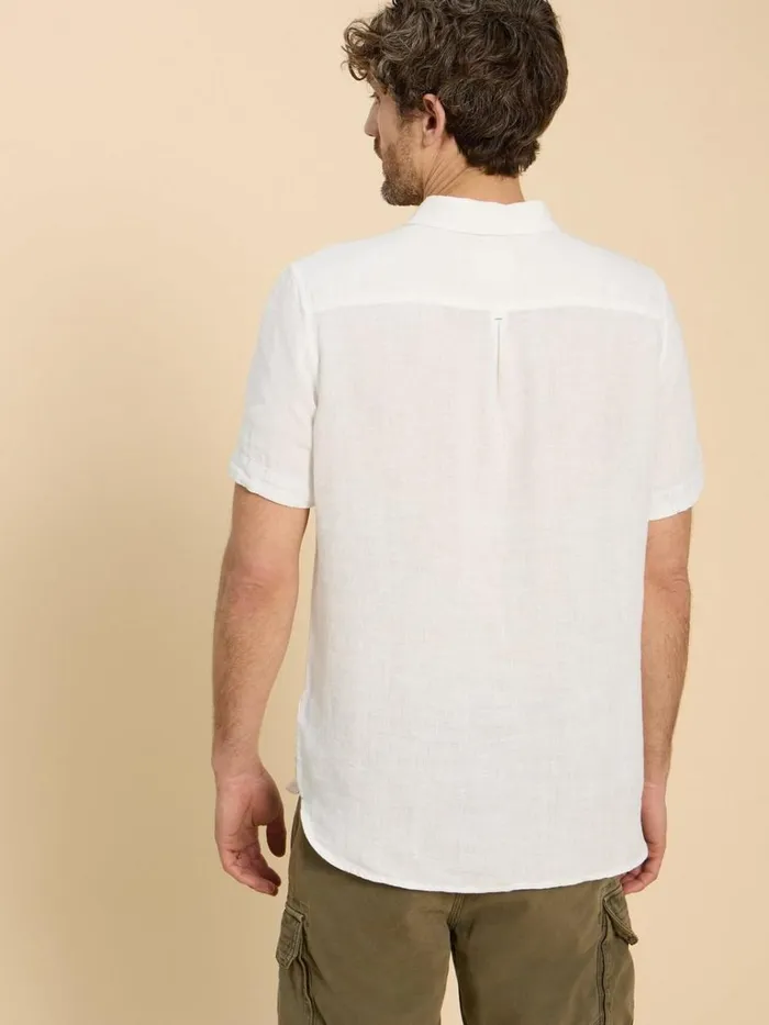 Men SHIRTS White Stuff Pembroke SS Linen Shirt Brilliant White