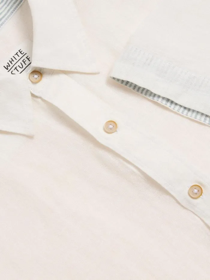 Men SHIRTS White Stuff Pembroke SS Linen Shirt Brilliant White