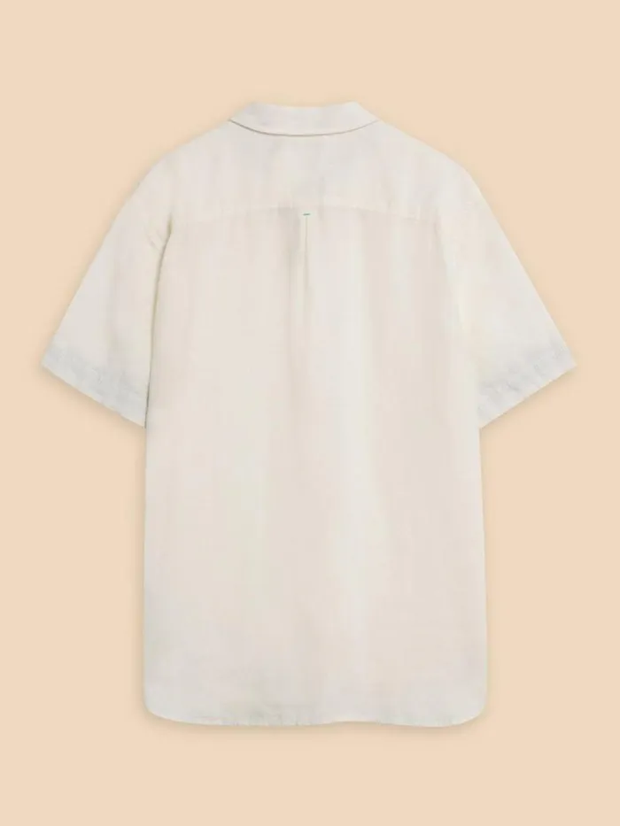 Men SHIRTS White Stuff Pembroke SS Linen Shirt Brilliant White