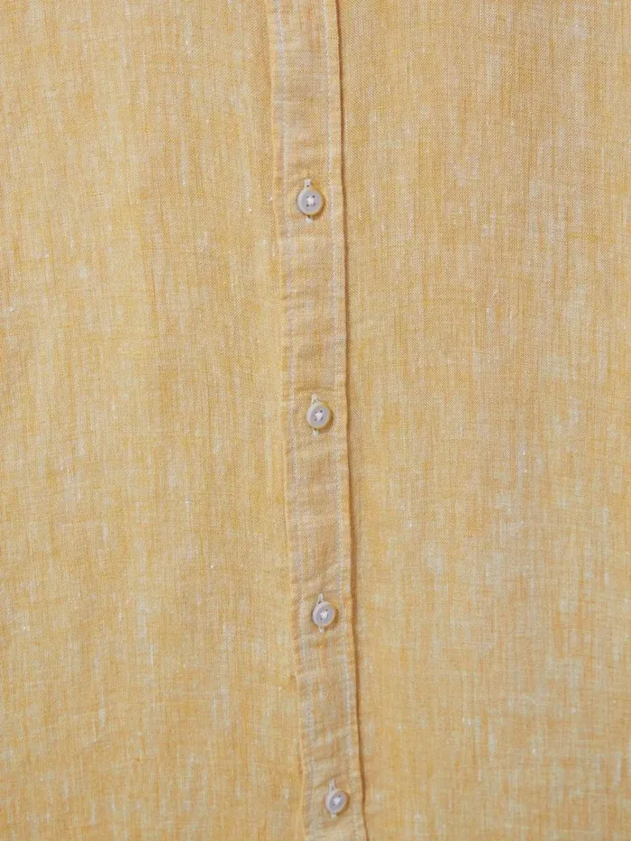 Men SHIRTS White Stuff Pembroke SS Linen Shirt Dark Yellow Men SHIRTS White Stuff Pembroke SS Linen Shirt Dark Yellow