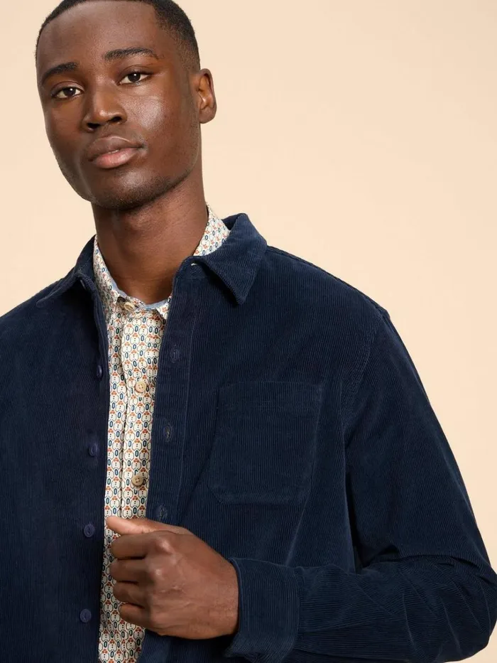 Men SHIRTS White Stuff Whitwick Cord Shirt Dark Navy Men SHIRTS White Stuff Whitwick Cord Shirt Dark Navy