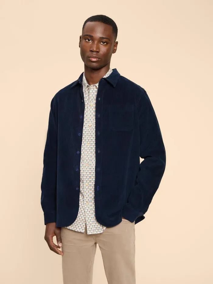 Men SHIRTS White Stuff Whitwick Cord Shirt Dark Navy Men SHIRTS White Stuff Whitwick Cord Shirt Dark Navy