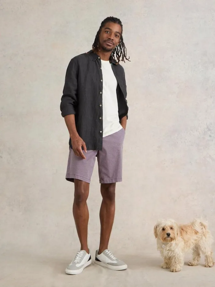 Men SHORTS White Stuff Ditsy Chino Short Pink Print