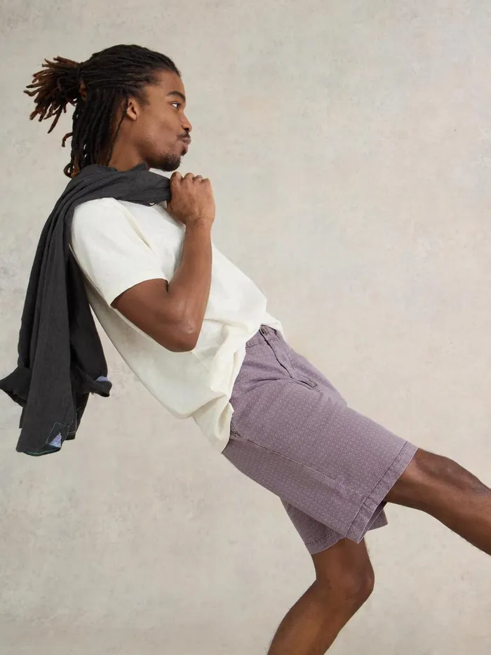 Men SHORTS White Stuff Ditsy Chino Short Pink Print Men SHORTS White Stuff Ditsy Chino Short Pink Print