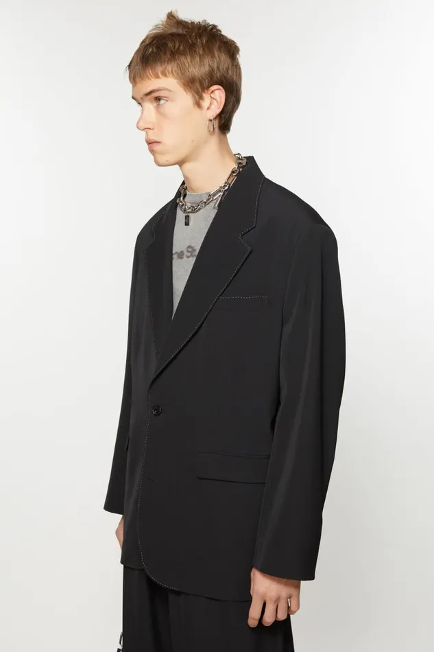 Men Singlebreasted Suit Jacket 8211 Relaxed Fit Black Acne Studios Suit Jackets