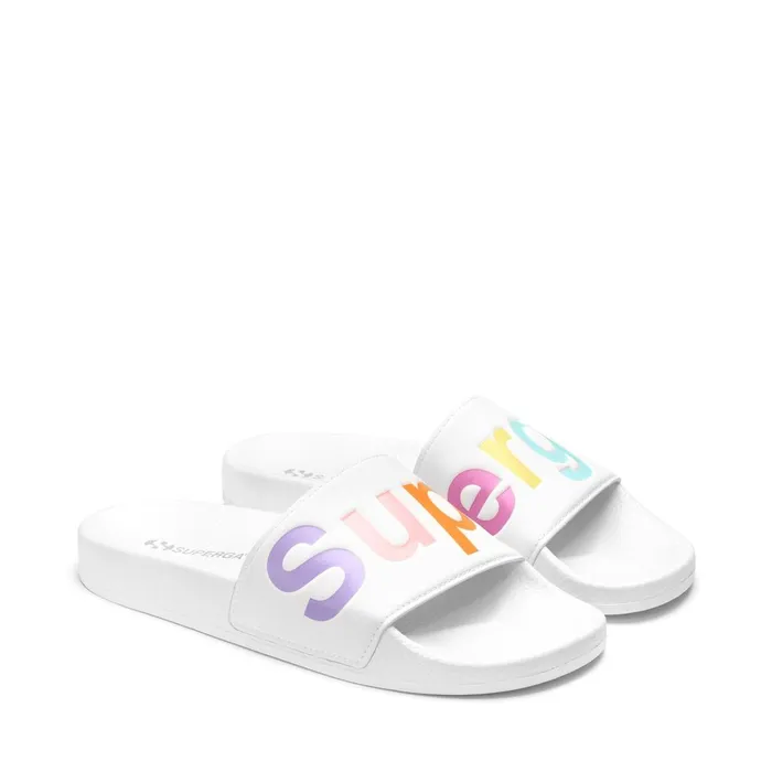 Men Slippers Unisex 1908 SLIDES POLYSOFT SLIDE WHITEMULTICOLOR Superga Slippers