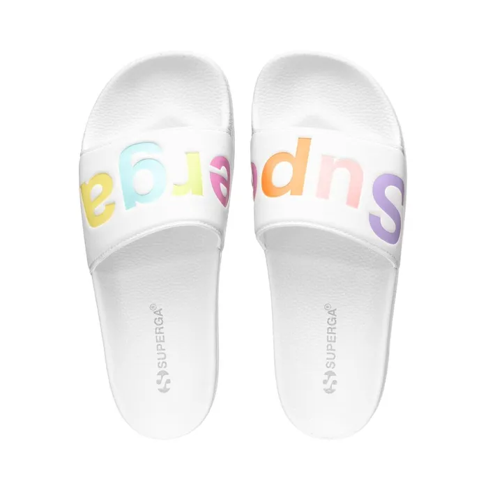 Men Slippers Unisex 1908 SLIDES POLYSOFT SLIDE WHITEMULTICOLOR Superga Slippers