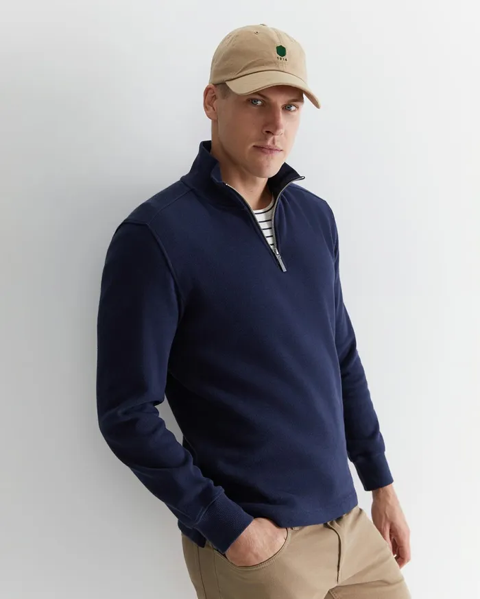 Men Sportscraft Knitwear Branson Quarter Zip Navy