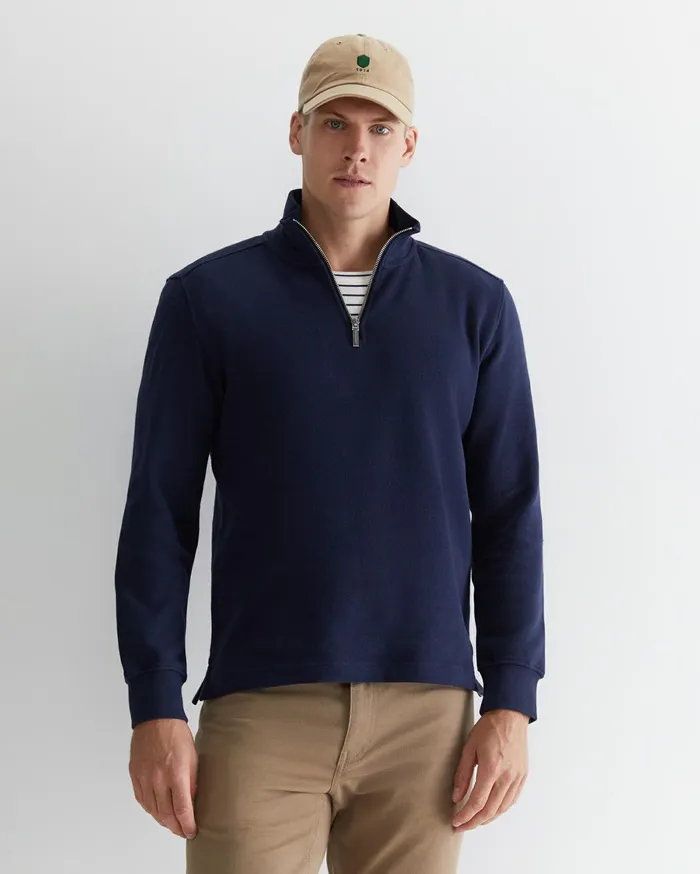 Men Sportscraft Knitwear Branson Quarter Zip Navy