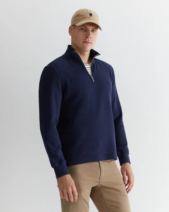 Men Sportscraft Knitwear Branson Quarter Zip Navy