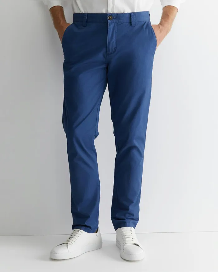 Men Sportscraft Pants Smith Tapered Chinos Azure