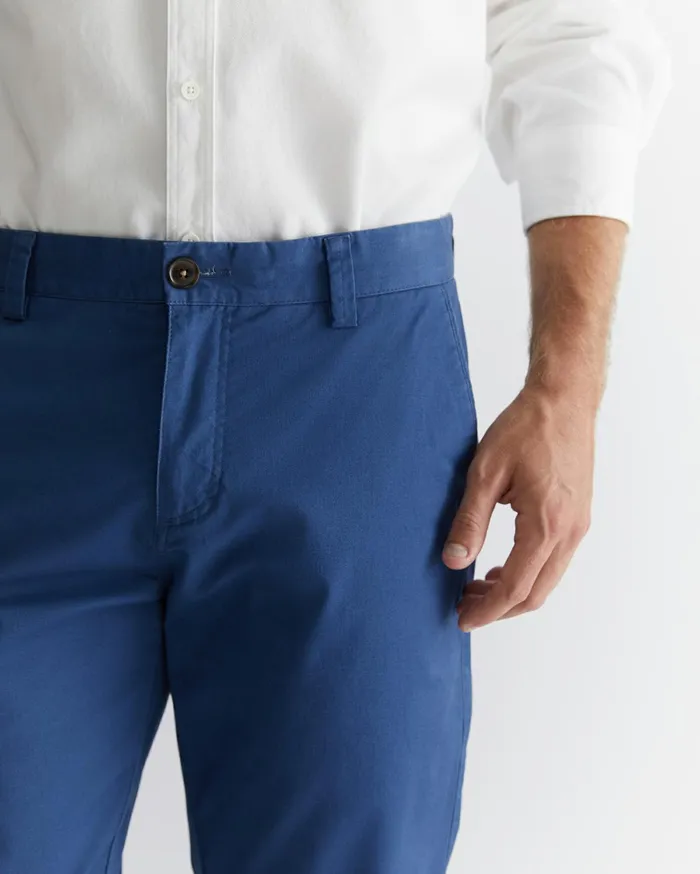 Men Sportscraft Pants Smith Tapered Chinos Azure