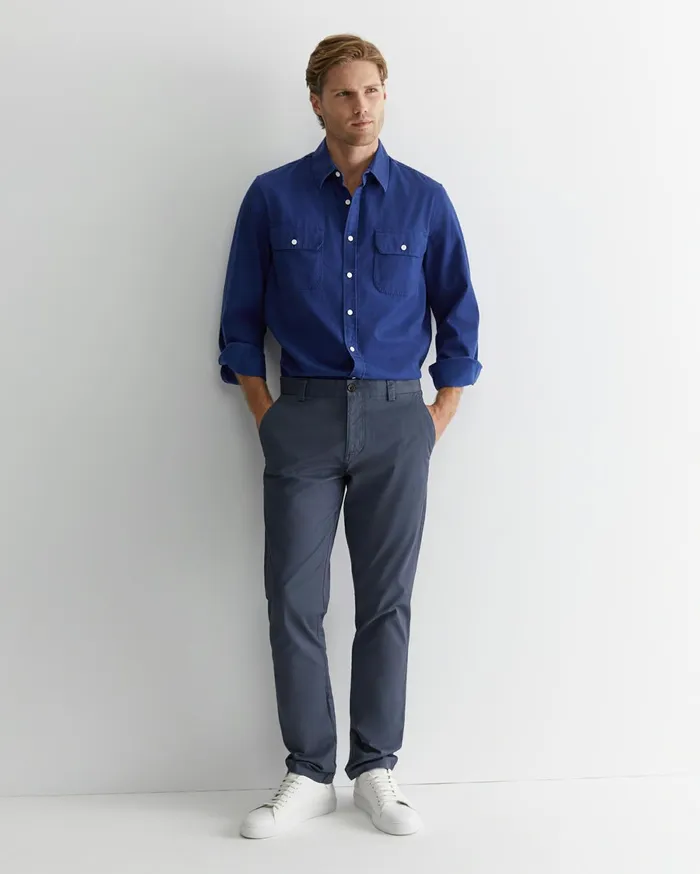 Men Sportscraft Pants Smith Tapered Chinos Storm Blue
