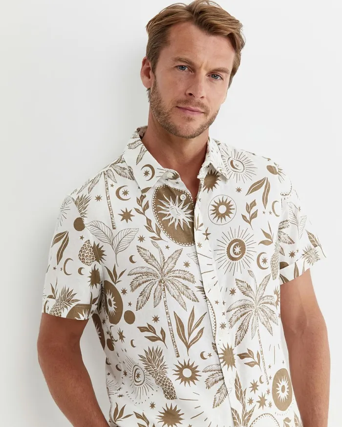 Men Sportscraft Shirts Byron Short Sleeve Shirt Barley