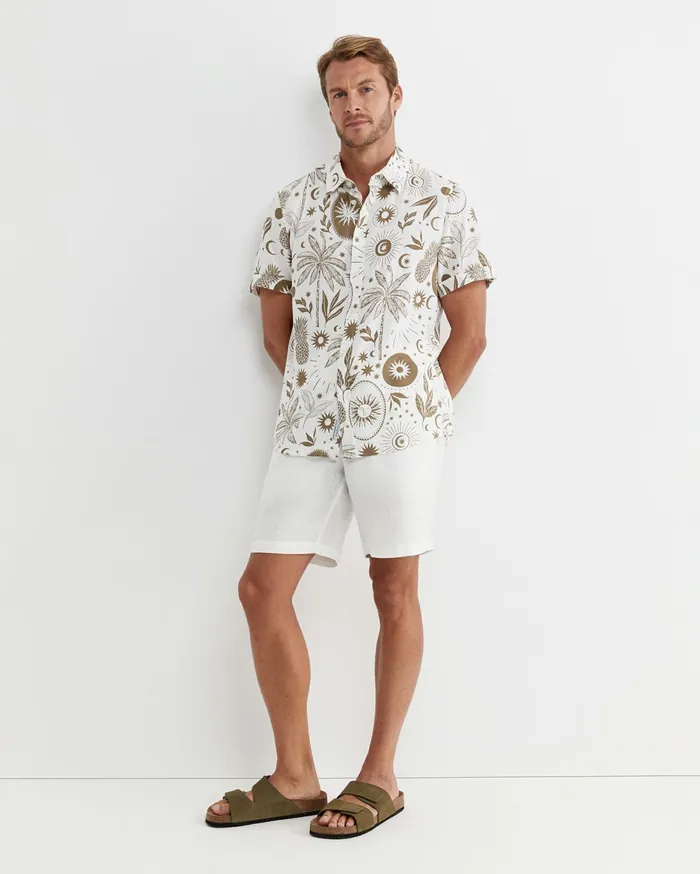 Men Sportscraft Shirts Byron Short Sleeve Shirt Barley