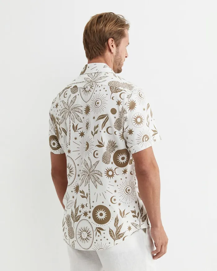 Men Sportscraft Shirts Byron Short Sleeve Shirt Barley