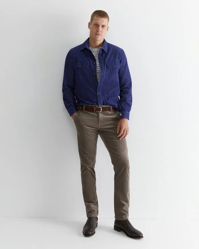 Men Sportscraft Shirts Cullen Cord Shirt Ball Point Blue
