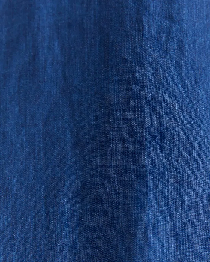 Men Sportscraft Shirts Long Sleeve Linen Shirt Indigo
