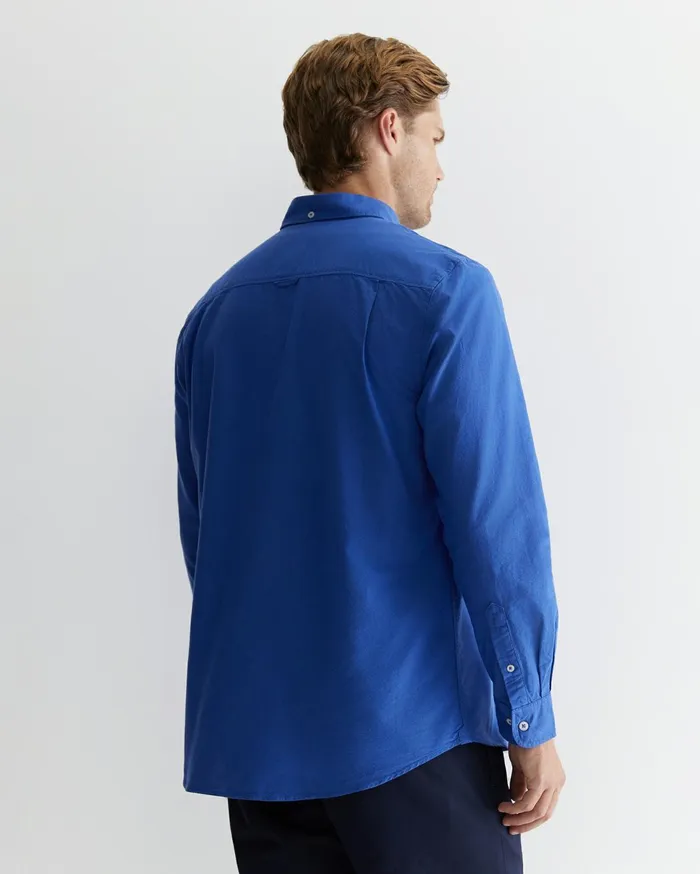 Men Sportscraft Shirts Oxford Long Sleeve Shirt Dutch Blue