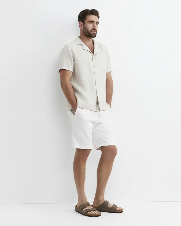 Men Sportscraft Shirts Short Sleeve Stanton Linen Shirt Natural