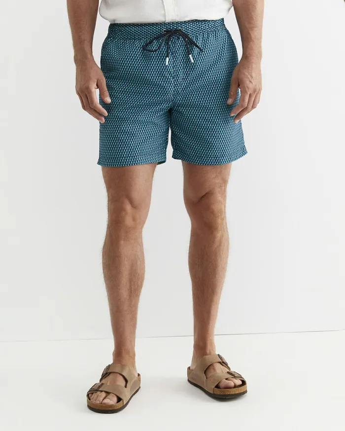Men Sportscraft Swimwear Chester Swim Short Navy Multi
