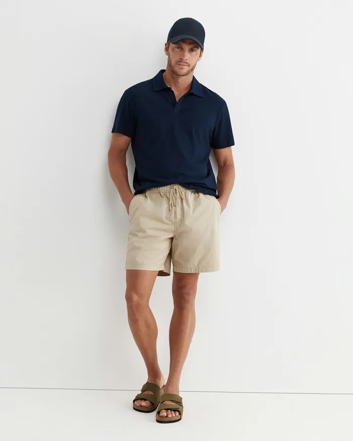 Men Sportscraft TShirts and Polos Osborne Linen Blend Polo Navy