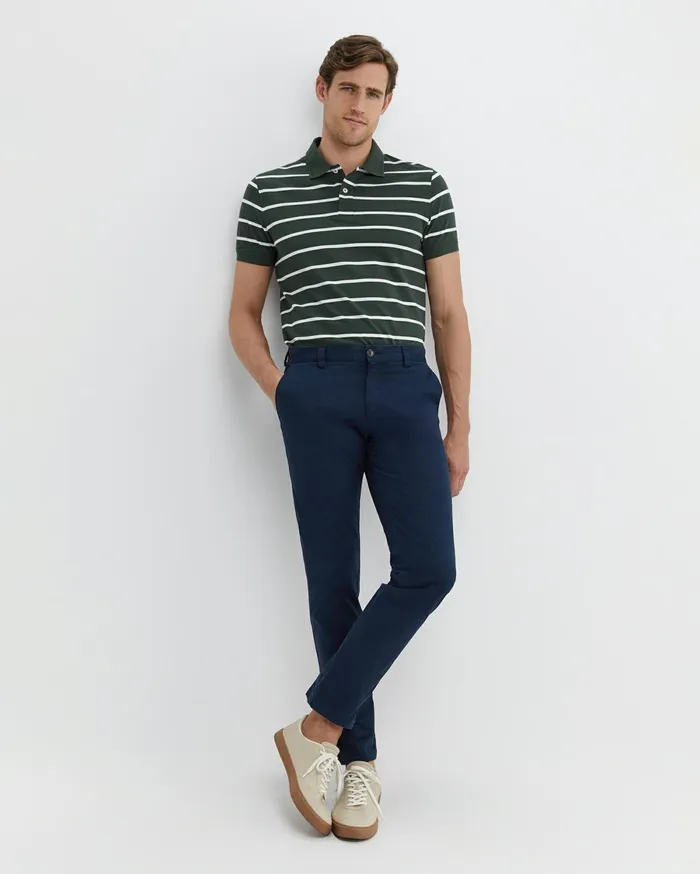 Men Sportscraft TShirts and Polos SC Stripe Pique Polo Forest