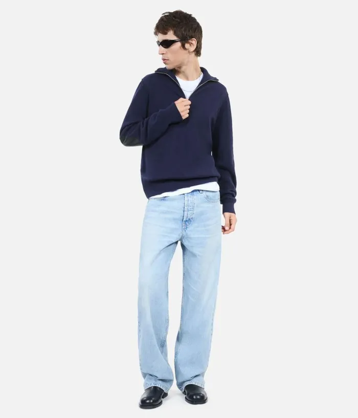 Men Sweaters THE KOOPLES Navy Blue Wool Sweater