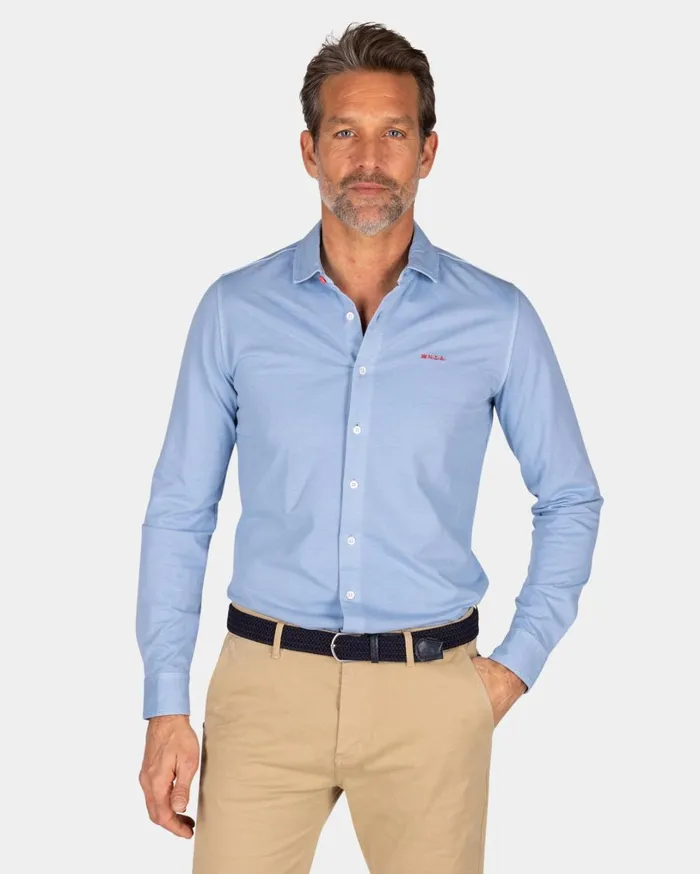 Men Sweatshirts NZA New Zealand Auckland Light Blue Linen Shirt 8211 Maya Blue