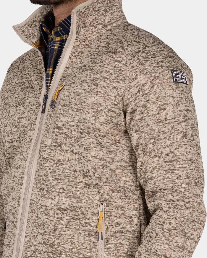 Men Sweatshirts NZA New Zealand Auckland Light Brown Fleece Cardigan 8211 Chestnut