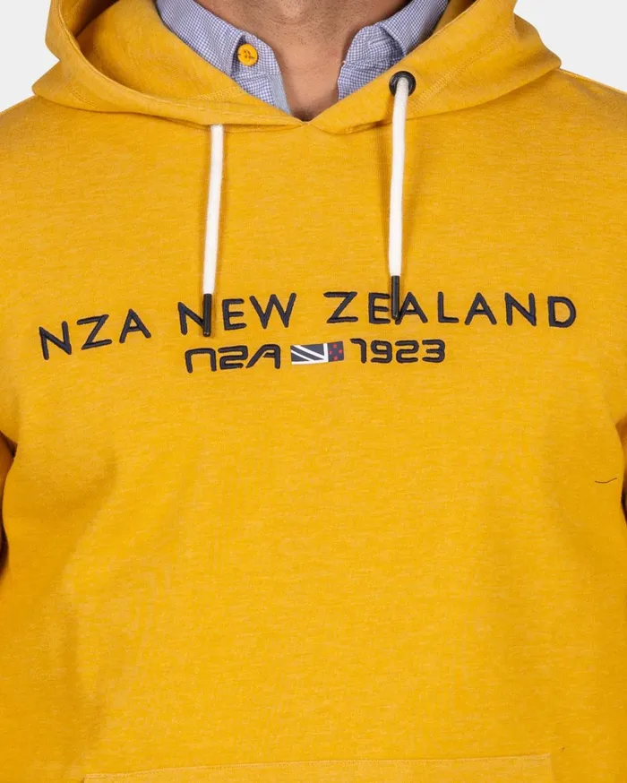 Men Sweatshirts NZA New Zealand Auckland Ochre Yellow Hoodie With Logo 8211 Warm Ocre